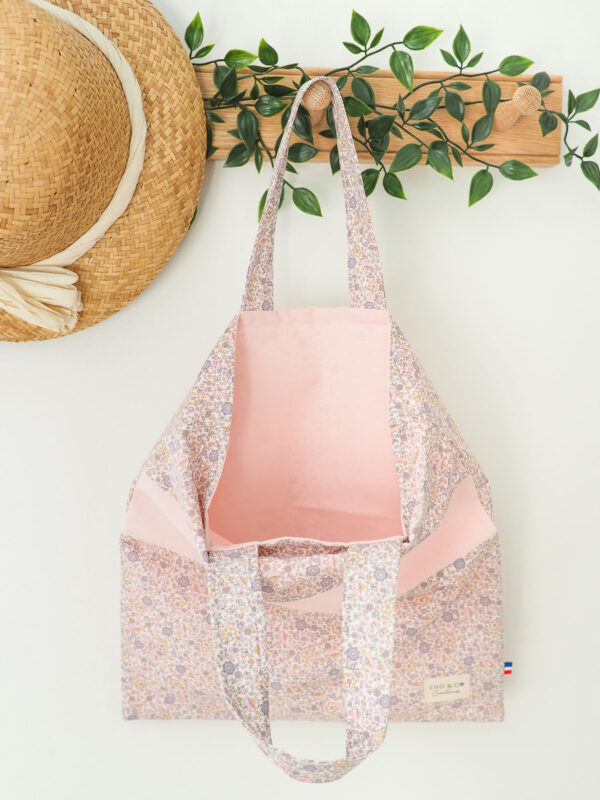 Sac bibliothèque personnalisableFleuri ana couleurs roses