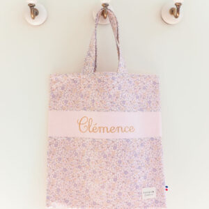 Sac bibliothèque personnalisableFleuri ana couleurs roses
