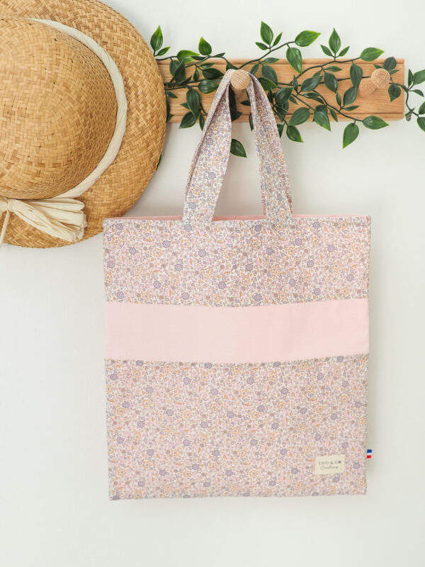 Sac bibliothèque personnalisableFleuri ana couleurs roses