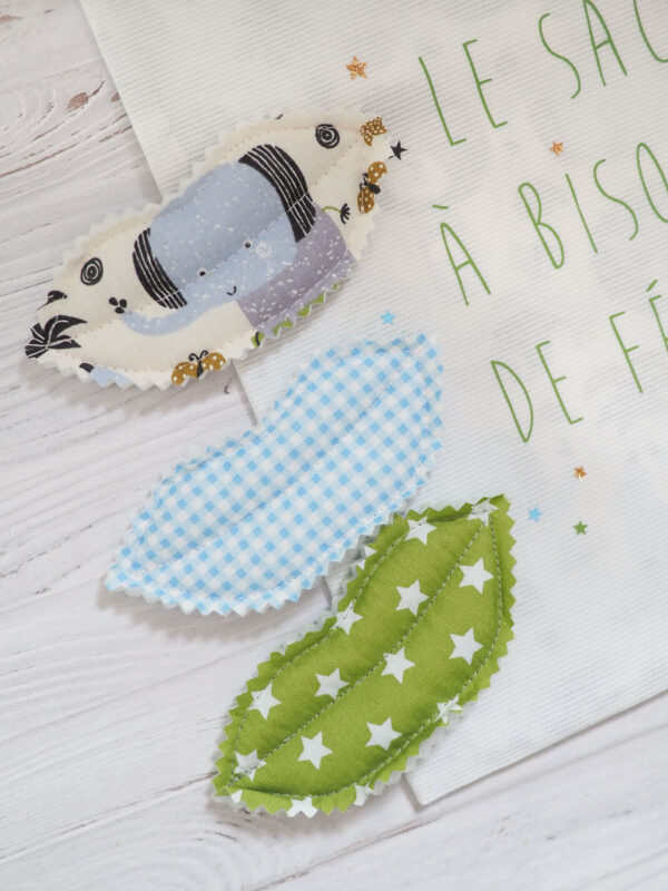 Sac à bisous blanc, Vert et bleu avec un motif d'animaux de la jungle enfantin
